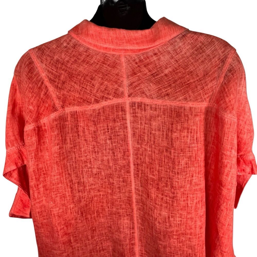 Inizio Made in Italy Womens Button Up Shirt Linen Cap Sleeve Size Med 100% Linen - Picture 13 of 15